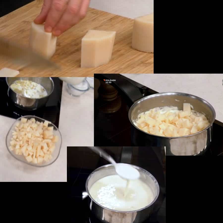 Elaboración de la Salsa con quesos de Radiquero